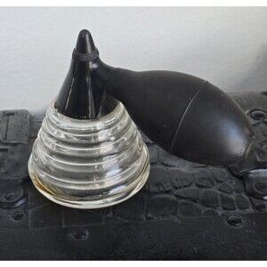 Vintage Art Deco Perfume Atomizer DeVilbiss Beehive Cone Glass Bottle #121 Works